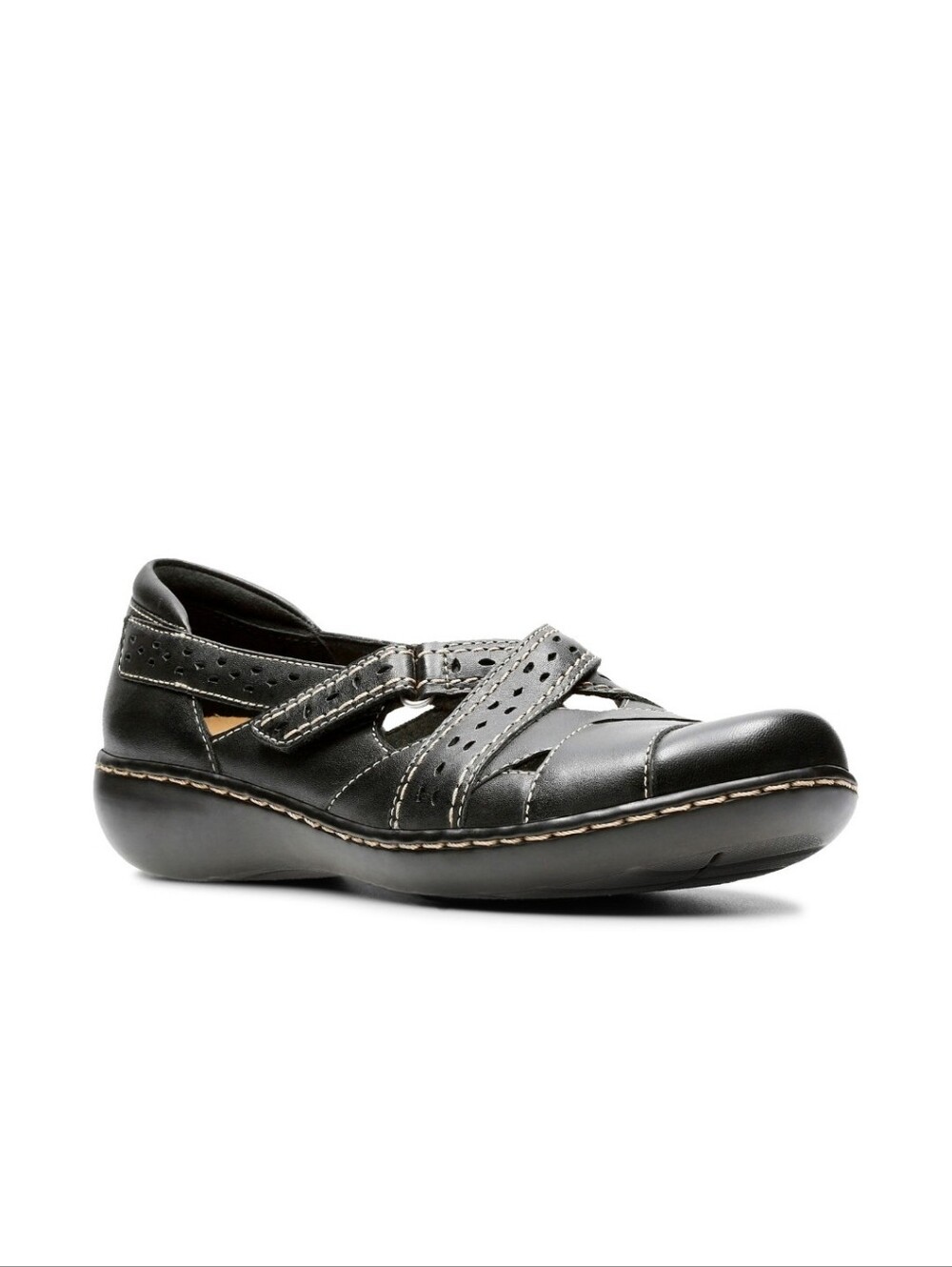 Clarks Ashland Spin Q Black Shoes With Ortholite Footbed New Without Box